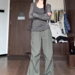 Women Clothing Sexy T Shirts 2025 V-neck Long Sleeve Tees Y2k Tops Fashion Sexy See Through Tshirts Korean Camisetas