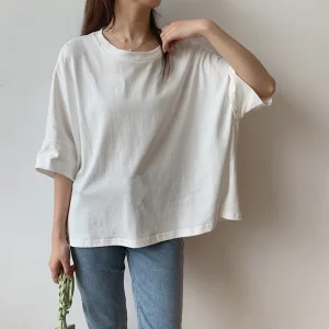 Loose plus Size Kimono Sve T-irt Women Summer Simple Match Pregnant Women's Clothing Cover Belly Slit Color Top